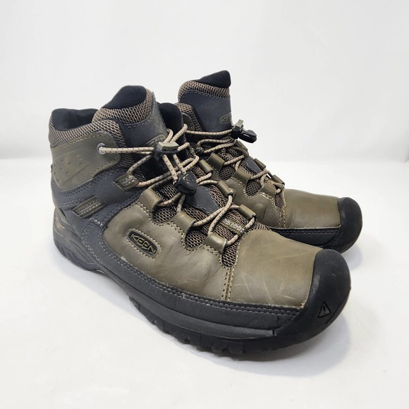 Keen Womens Targhee II Mid Hiking Boots Size 5 Olive Green Leather Waterproof - Picture 1 of 8